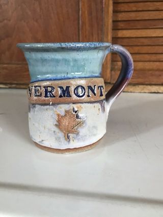 Gorgeous Vermont Hand Thrown Art Pottery Coffee Mug Signed,