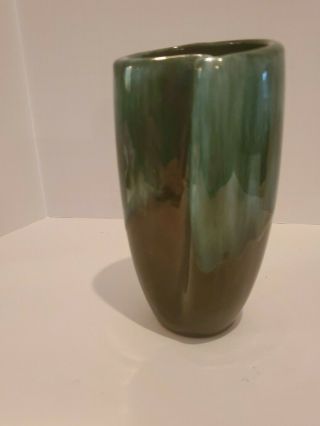 Vintage Blue Mountain Pottery Green Black Drip Glaze Vase Mid Century Modern