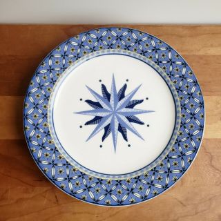 Casual Victoria & Beale Williamsburg Salad Plate Blue Geometric Rim Compass Rose