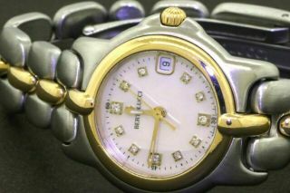 Bertolucci Pulchra Ss/18k Gold Vs1/f Mop Diamond Dial Ladies Watch No Box