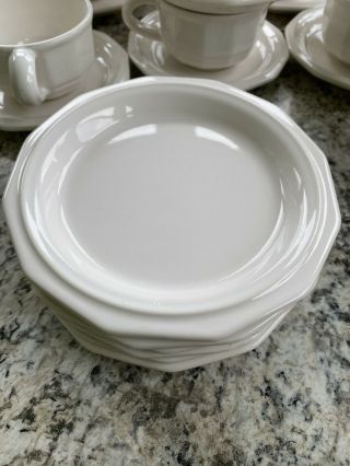 Set Of 6 - Pfaltzgraff Heritage White Usa Cl Salad Plates - 6 3/4 "