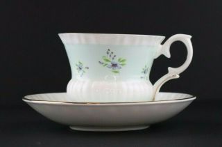 Crown Staffordshire Footed Tea Cup & Saucer Set Fine Bone China Made In England