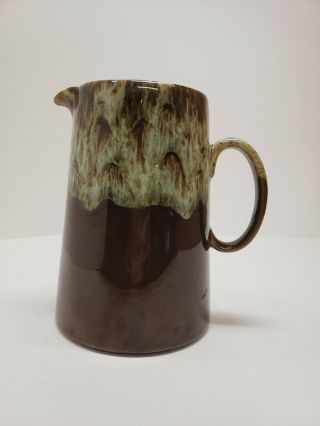 Vintage Brown Drip Glaze Pottery Small Pitcher 6 1/2 "