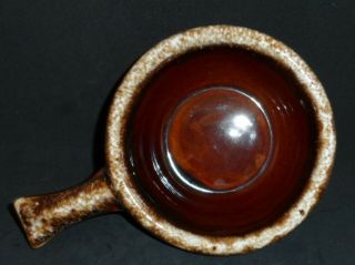 Vintage Hull Brown Drip Glaze Chili Or Soup Bowl With Handle Ovenproof Usa