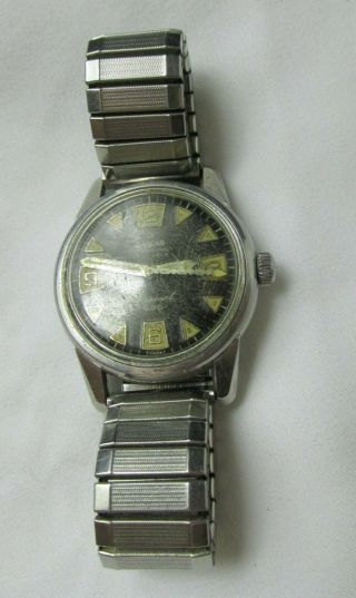 Rare Enicar Seapearl 600 Ultrasonic 17 Jewel Wrist Watch Turtle Lugs