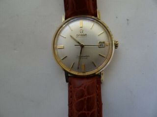 Very Fine Vintage Omega Seamaster Deville 14k Gf Date Automatic Watch
