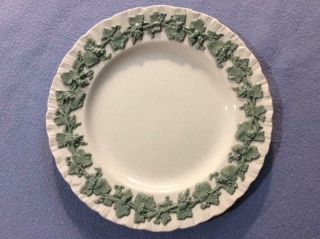 Wedgwood Embossed Queensware Celadon On Cream Shell Edge 6 1/4 " Bread Plate