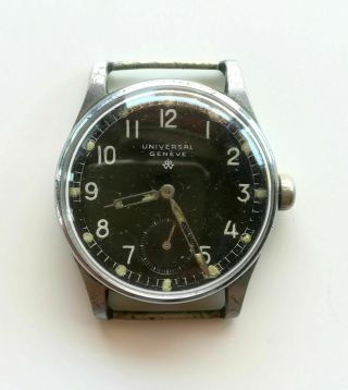Rare Vintage Ww2 Dutch Army Universal Geneve Cal.  262 Military Wrist Watch