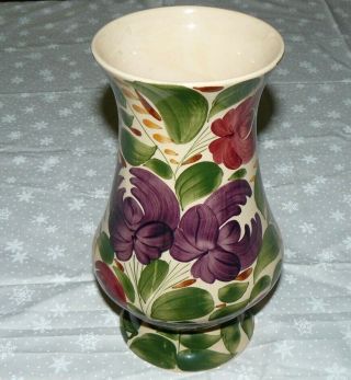 Vintage Wade England Vase Harvest Ware Maroon Purple Floral Euc