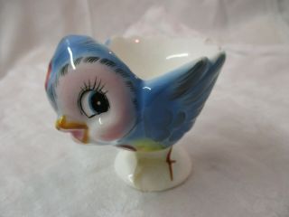Vintage Lefton Hand Painted Egg Cup Blue Bird 286 (3)