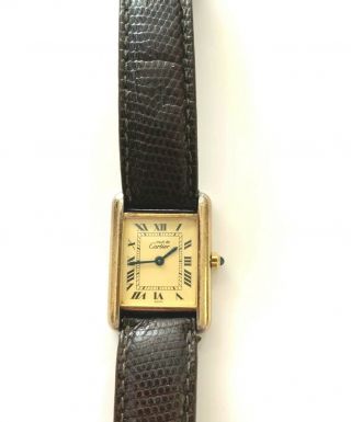 Vintage Cartier Must De Vermeil Cartier Tank Quartz Watch