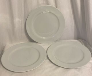 Set Of 3 Apilco 11.  5 " White Dinner Plates Made In France From Williams Sonoma