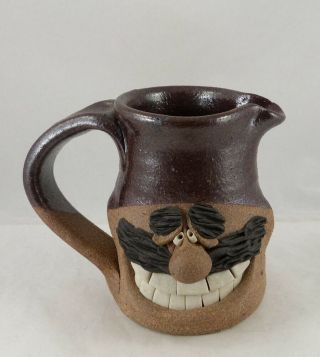 Ugly Face Clay Caricature Pottery Stoneware Creamer / Cream Pitcher Mark Hines