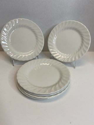 Set Of 6 Johnson Brothers England Ironstone Regency White Swirl Salad Plates
