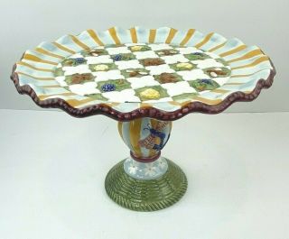 Tracy Porter Hand Painted Dragonfly/floral Pedestal Cake Plate/zrike Company