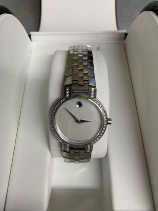 Ladies Movado 84 A1 1845s Diamond Bezel Mother Of Pearl