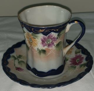 Vintage China E - Oh Hand Painted Nippon Tea Cup & Saucer - (circa 1930’s) Pre - Owned