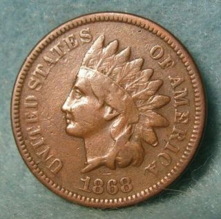 1868 Indian Head Penny Small Cent Better Grade United States Coin