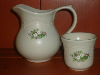 Pfaltzgraff - Christmas Heirloom Set Of 2 Pitcher And Toothpick - - Usa -