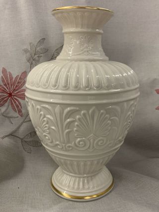 Vintage Lenox Athenian Vase Urn Ivory With 24k Gold Trim Large 12”