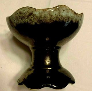 Vintage Brush Mccoy Usa Bronze Metallic Glazed Compote Bowl Planter 715 Goblet