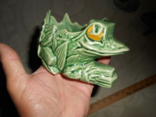 Vintage Mccoy Art Pottery Frog Planter Flower Pot Vase Figure Fine 5 "