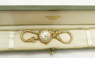 Ladies Vintage 14k Gold Tiffany & Co.  17 Jewel Iwc Movement Wrist Watch