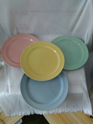 Tst Taylor Smith Taylor Luray Pastels 9 1/4 " Luncheon Salad Plates 4 Piece Set