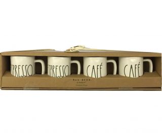 Rae Dunn Cafe Expresso Mini Mugs Set Of 4 Cups Expresso & Cafe By Magenta
