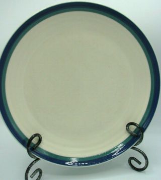 Pfaltzgraff Northwinds Dinner Plates 10 " - Blue And Green Band Vintage