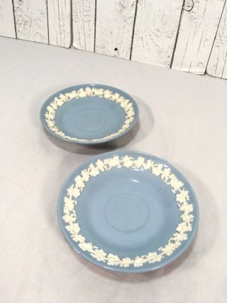 Wedgewood Queensware Cream On Lavender Blue 6” Saucer For Cups Set Of 2