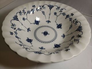 Churchill Finlandia Serving Bowl Blue And White Floral Swirl 9.  25 " Fine China