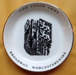 The Lygon Arms Broadway Worcestershire Porcelain Dish,  Crown Staffordshire