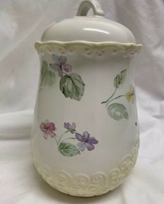 Pfaltzgraff Vienna Floral Medium Canister With Lid China 7.  5”
