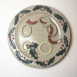 Salmon Falls Pottery 12 Days Of Christmas Plate Five Golden Rings