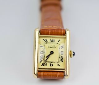 Vintage Must De Cartier Tank 925 20mm Quartz Ladies Watch Authentic