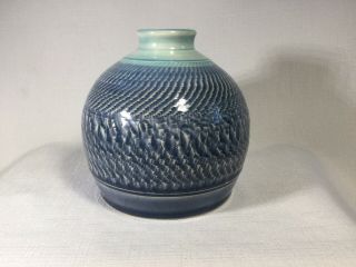 Pottery Clay Weed Pot Vase Blues Pattern