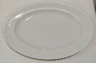 Large Vintage Ak W.  Germany White Porcelain Platter Serving Plate Tray Scalloped