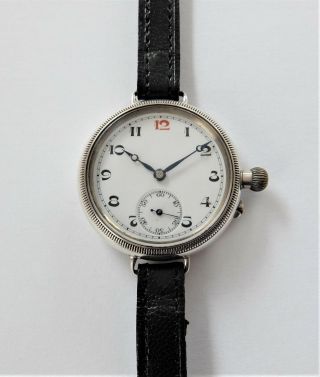1918 Ww1 Silver Borgel Cased Swiss 15 Jewels Offices Trench Wrist Watch