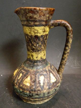 Vintage Hand Crafted Toscany Italy Ceramic Ewer Pitcher 7 " X 4 " Cond