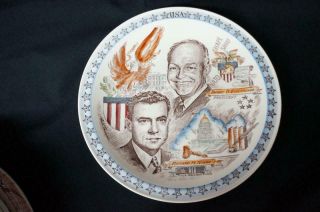 Vintage Vernon Kilns Usa Dwight Eisenhower Richard Nixon Plate 10 1/2 "