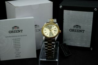 Orient Oyster President Day Date 36mm Two Tone - Gold Dial - Nos - Very Rare