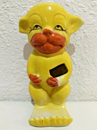 Vintage Porcelain Figural Dog Hanging Toothbrush Holder Made In Japan