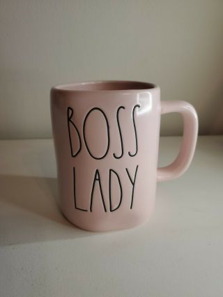 Rae Dunn Pink Ceramic Boss Lady Coffee Mug Farmhouse Ll