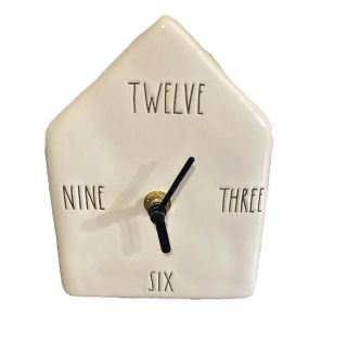 Rae Dunn Numbered 1st Edition Ll Large Letter Ceramic House Shaped Clock