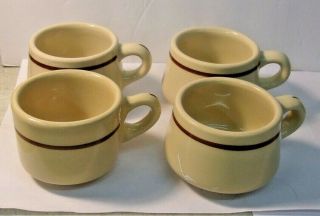 Vintage Glo - Tan Carr China Grafton W Va Tan Low Cut Coffee Cups - Set Of 4 Tan