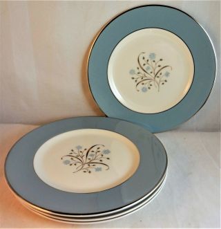 Meadow Breeze Syracuse Bread & Butter Plates (set Of 4) Mcm Teal Floral