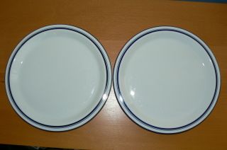 Set Of 2 Dansk Christianshavn Blue Dinner Plates - Japan - Leaf Backstamp