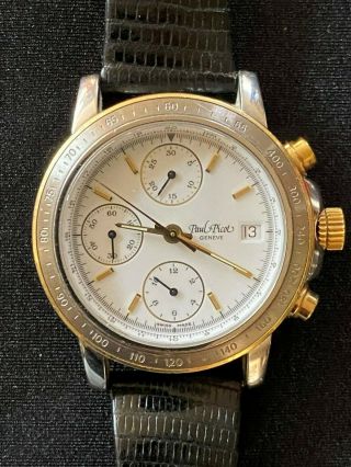 Paul Picot Chronograph 23 Jewel Valjoux 7750 Movement 18k Gold And Stainless