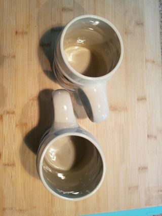 2 Colonial Williamsburg Pottery Salt Glazed Stoneware 16 oz.  Mug Stein Leaf 3